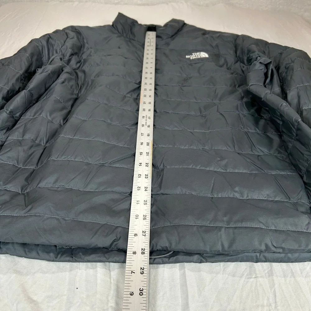 The North Face 550 Down Puffer Jacket Mens XXL Gray Ripstop Full Zip Insulated